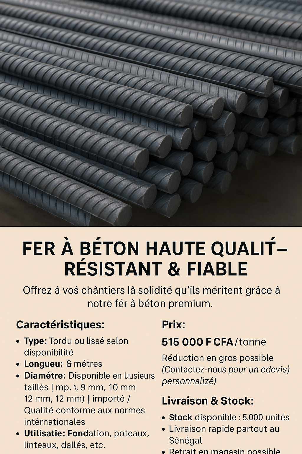 Fer à béton FE500